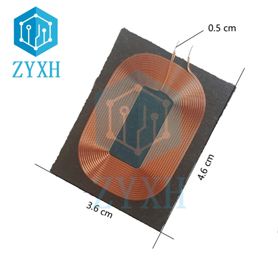 Qi Standard Wireless Charger Receiver Coil Copper P.C.BA Circuit Coil Square Round Shape Universal Charging Receiver Coil DIY Kit. 