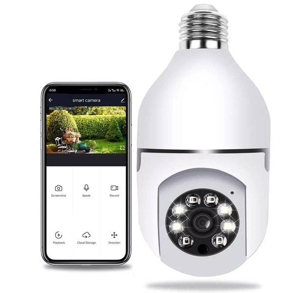 PTZ Bulb System 360 Degree WiFi Panorama IP Camera. 