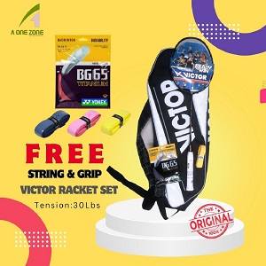 Victor Badminton Racket 30Lbs With Free String And Grip - Complete Set For Enhanced Performance On The Court