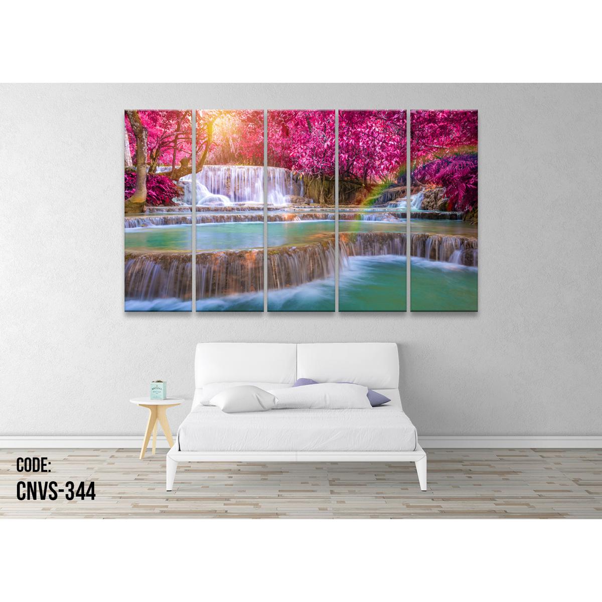 CNVS-344 72″ inch x 36″ inch   Forest Waterfall Wall Canvas Art Prints