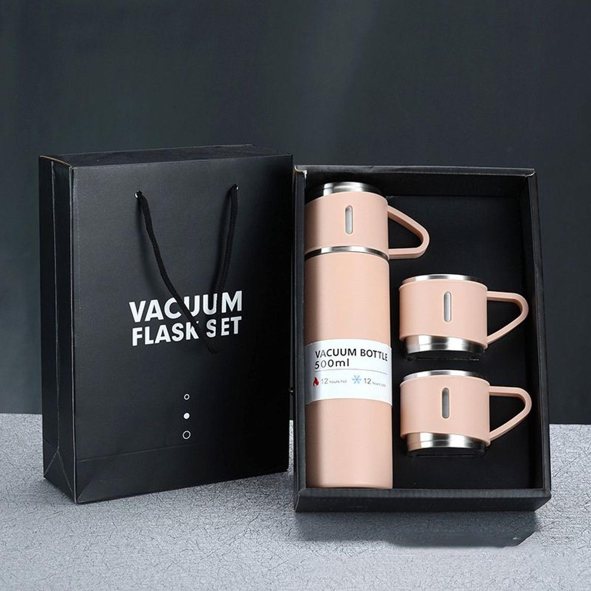 3 In 1 Vacuum Insulated Thermal Flask Set With Cup Set By Dhaka Shopping Zone - Flask Dhaka shopping zone - Minimalistic Sophistication