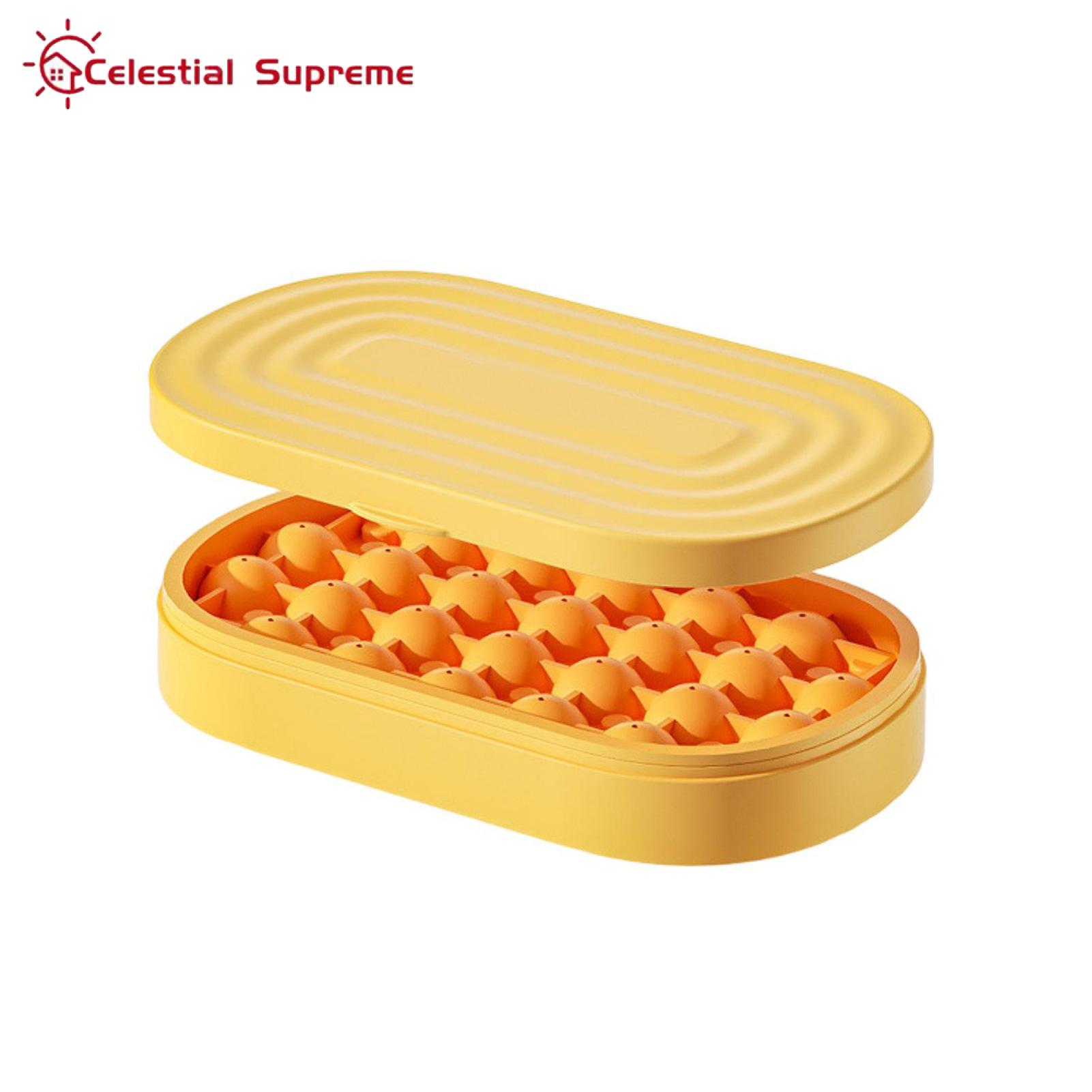 Ice Storage Box Non Stick Round Ice Cube Tray with Ice Ball Container Set. 