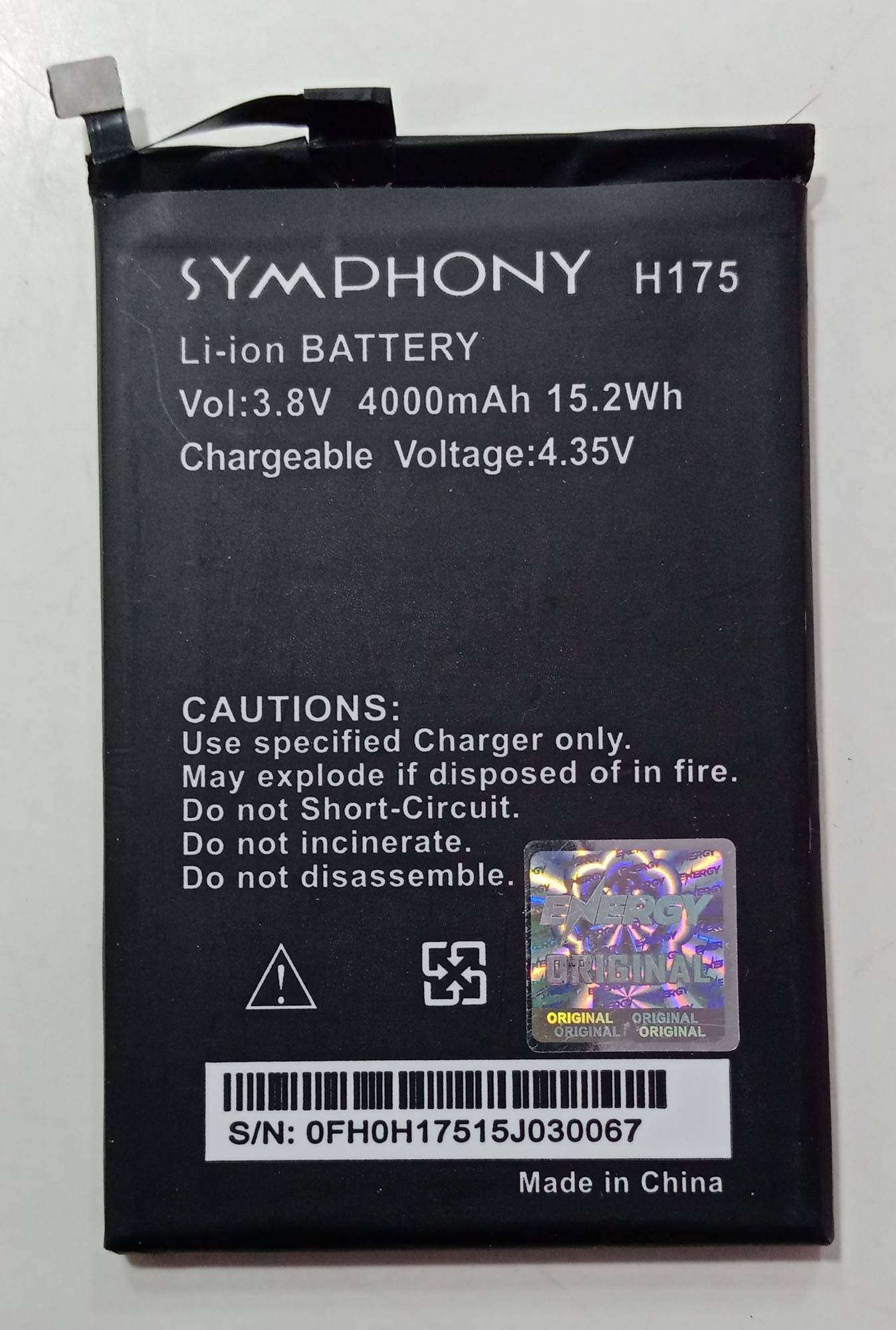Symphony H175 Mobile Battery 4000 mAh