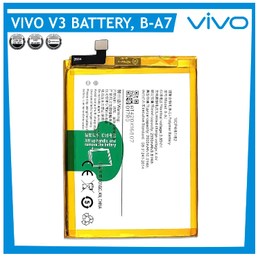Vivo V3 Battery, Vivo V3 Battery crucial For Vivo V3Battery Fit V3A V3MA V3D Battery Very Good Quality Fast Battery Model B-A7 Capacity 2600mAh CELLMAX High Quality. 