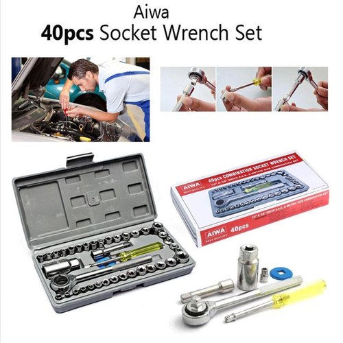 40 in 1 Pcs Hardware Wrench Tool Kit & Screwdriver & Socket Set
