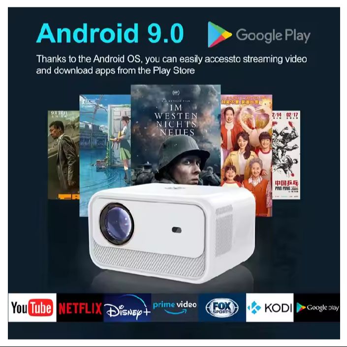 Newest Product GY 650 Projector Support 350 ANSI Android 9 For Home Theater Projector BT 5.2 HD Projector. 