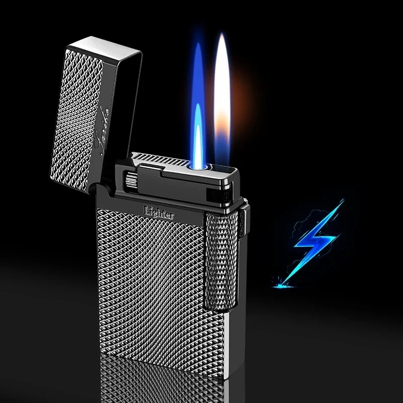 Unusual Lighters Cigarette Lighter Metal Windproof Torch Gas Lighter Flint Smoking Accessory Butane Gadgets for Men Gift Lighter. 