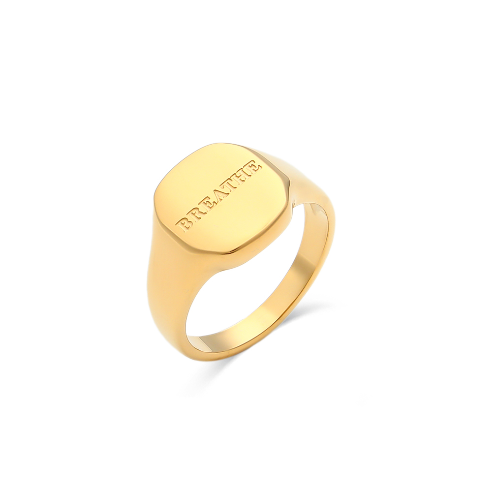 Fashion Jewelry Set Name Plate Necklace Custom Jewelry 18K Gold Plated Stainless Steel Necklace Ring Jewelry For Women. 