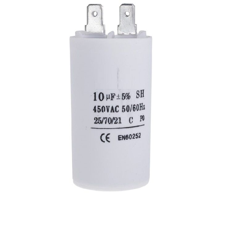 CBB60 Run Capacitor 10uF 450V AC Double Insert 50/60Hz Cylinder  White for Air Compressor Water Pump Motor