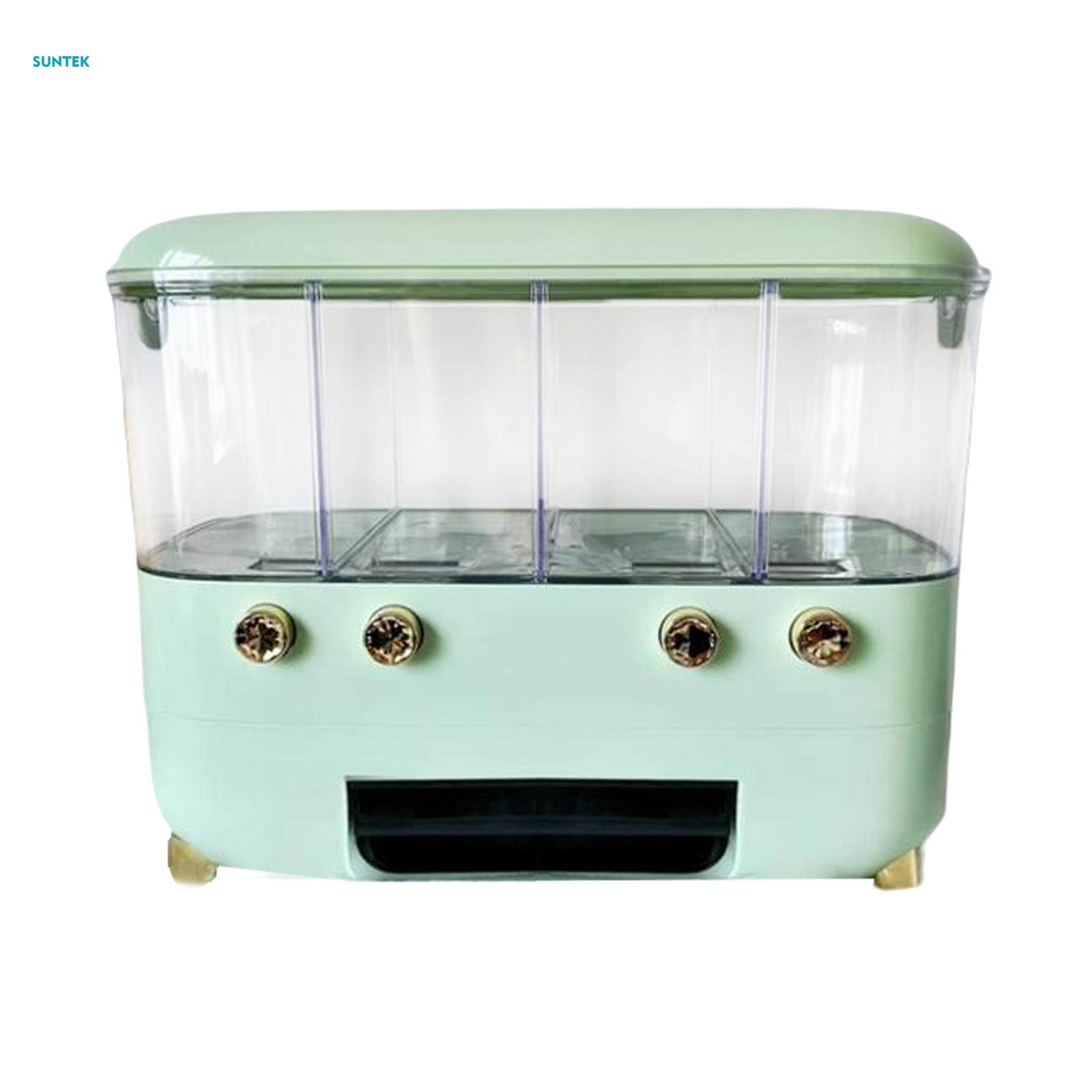 Dispenser Rice Container 4 Grid for Soy, Corn, Rice, Red
