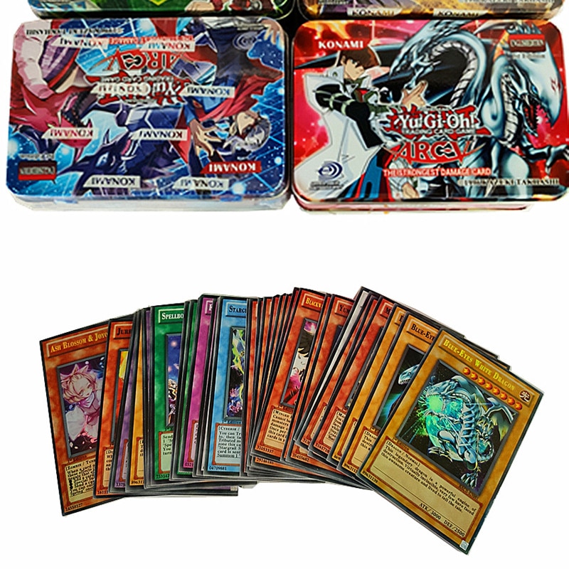 【happy one】Classic Yu Hi English Game Playing Cartoon Yugioh Card Box Holder Collectibles 40 PCs Flash Cards Cool Souvenir. 