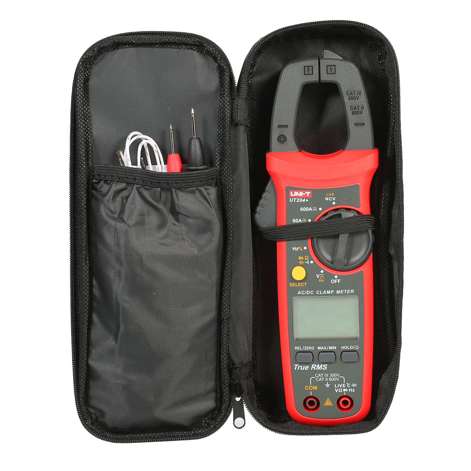 UNI-T UT204+ Digital Clamp Meter AC/DC Current Tester (600A) True RMS Auto Range Temperature Measurement High Precision Multimeter. 