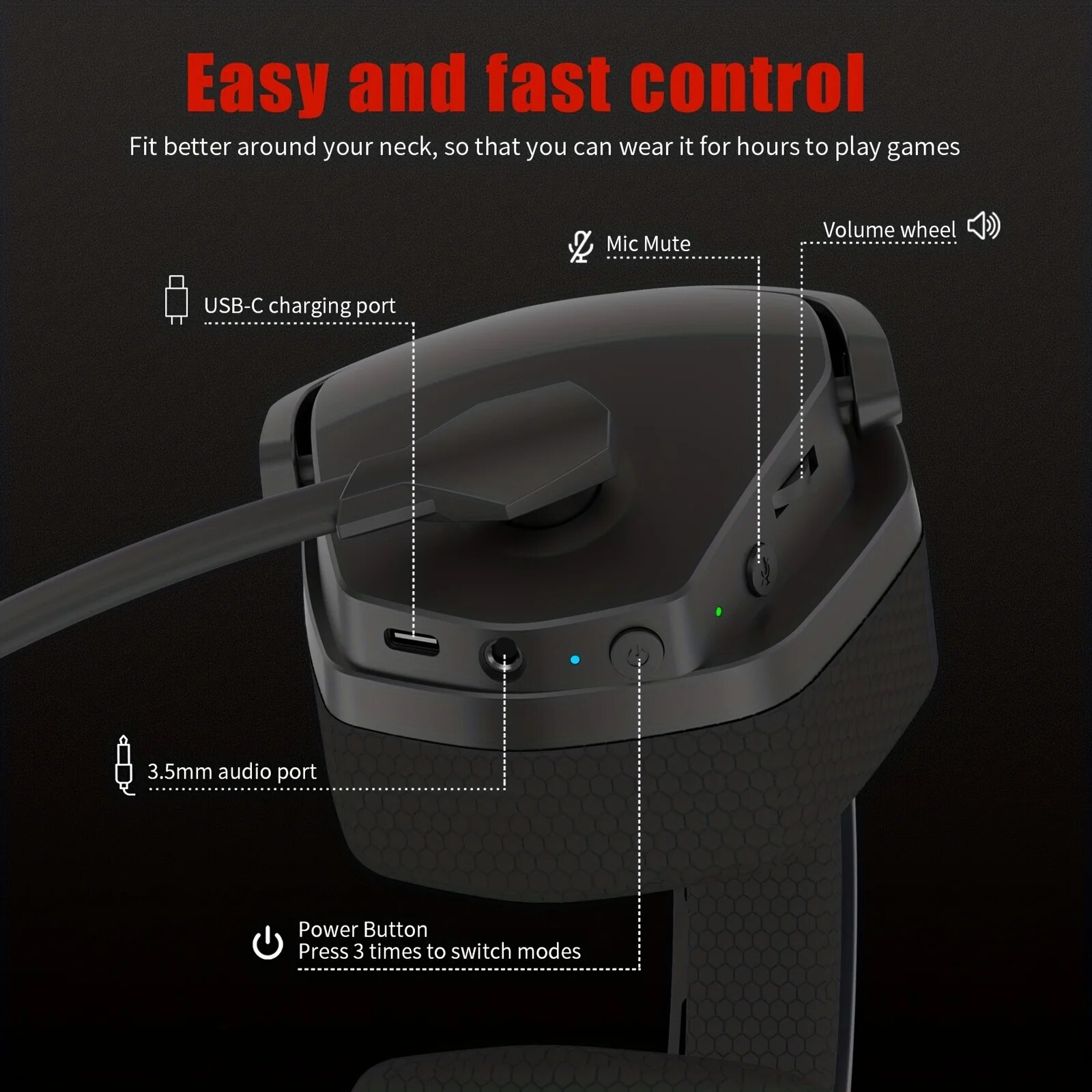 NUBWO G06 Wireless Gaming Headset Dual Mode 2.4GHz Wireless Bluetooth Headphone With Microphone For PS5, PS4, PC, Mac. 