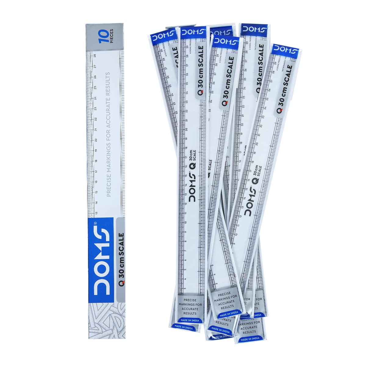 Doms Q30cm Transparent Scale (Pack of 10)