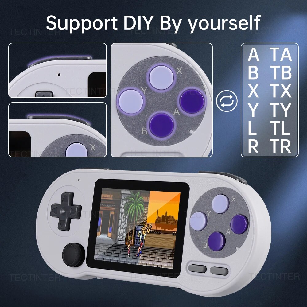 SF2000 3 inch IPS Screen Handheld Game Console Mini Portable Game Player Built-in 10000+ Games Retro Game Console AV Output. 