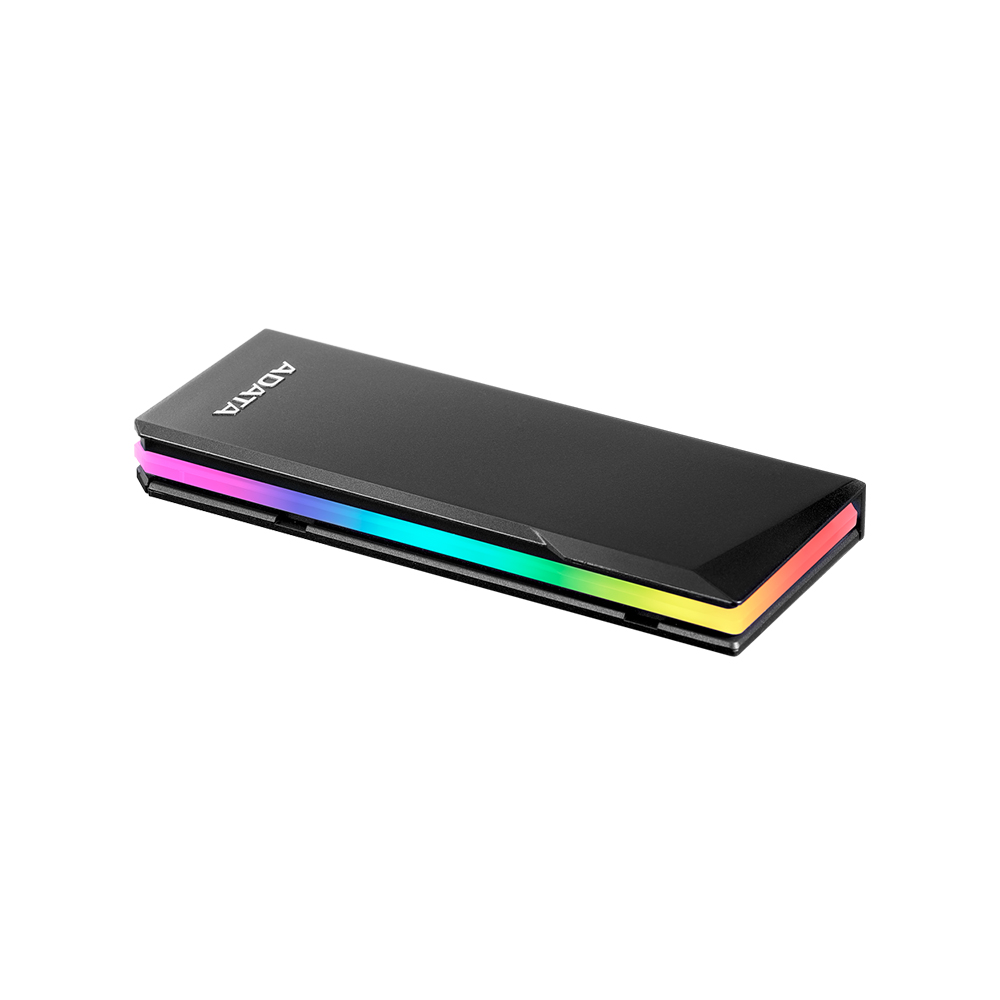 ADATA EC700G M.2 PCIe/SATA SSD Enclosure Stylish Geometric Design with Rgb Lighting Supports USB 3.2 Gen2. 