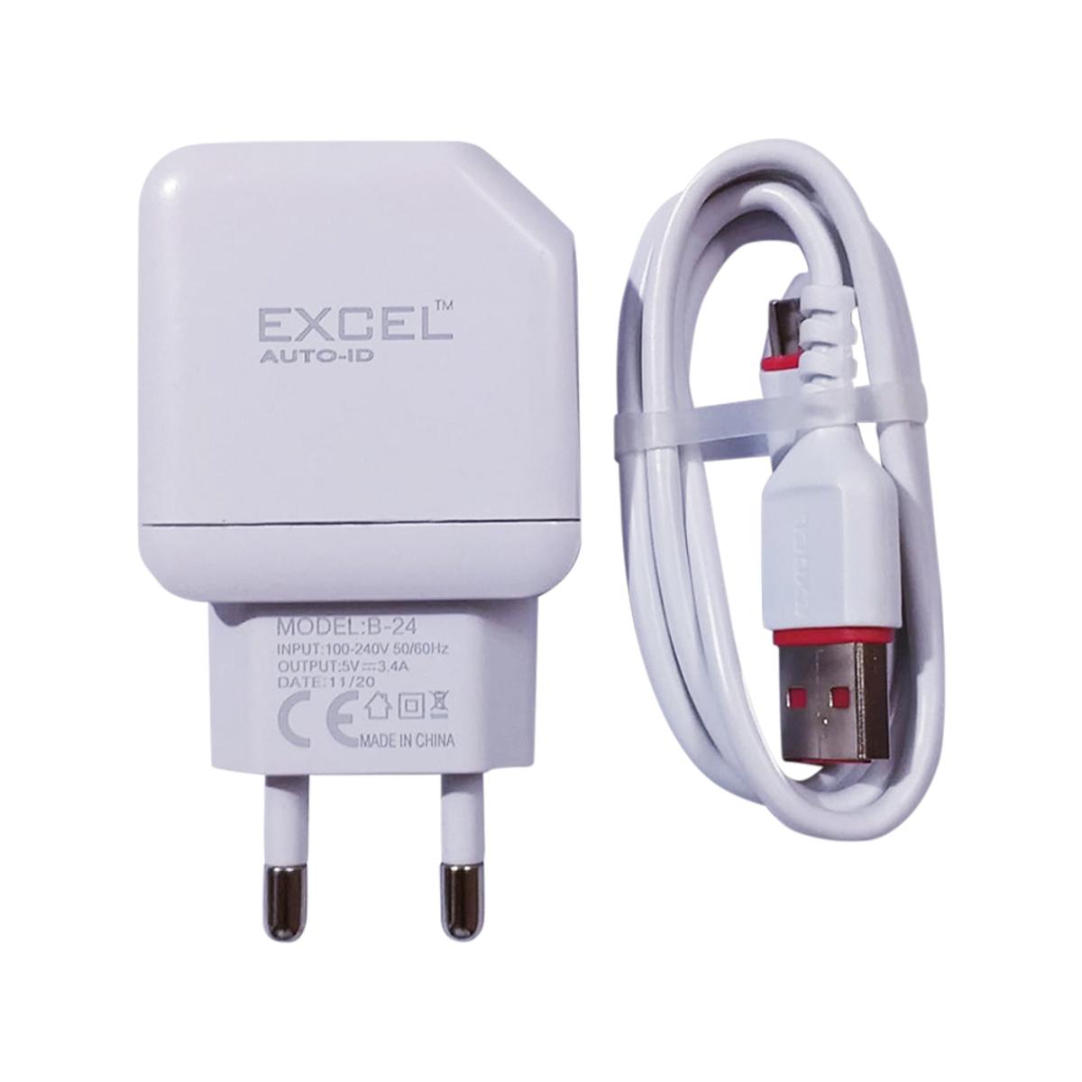 Excel Fast Charger Travel Charger Travel Adapter Fast Charging 3.1A Max Quick Excel Micro Usb+Typ C Charger By M.B Telicom - Charger. 