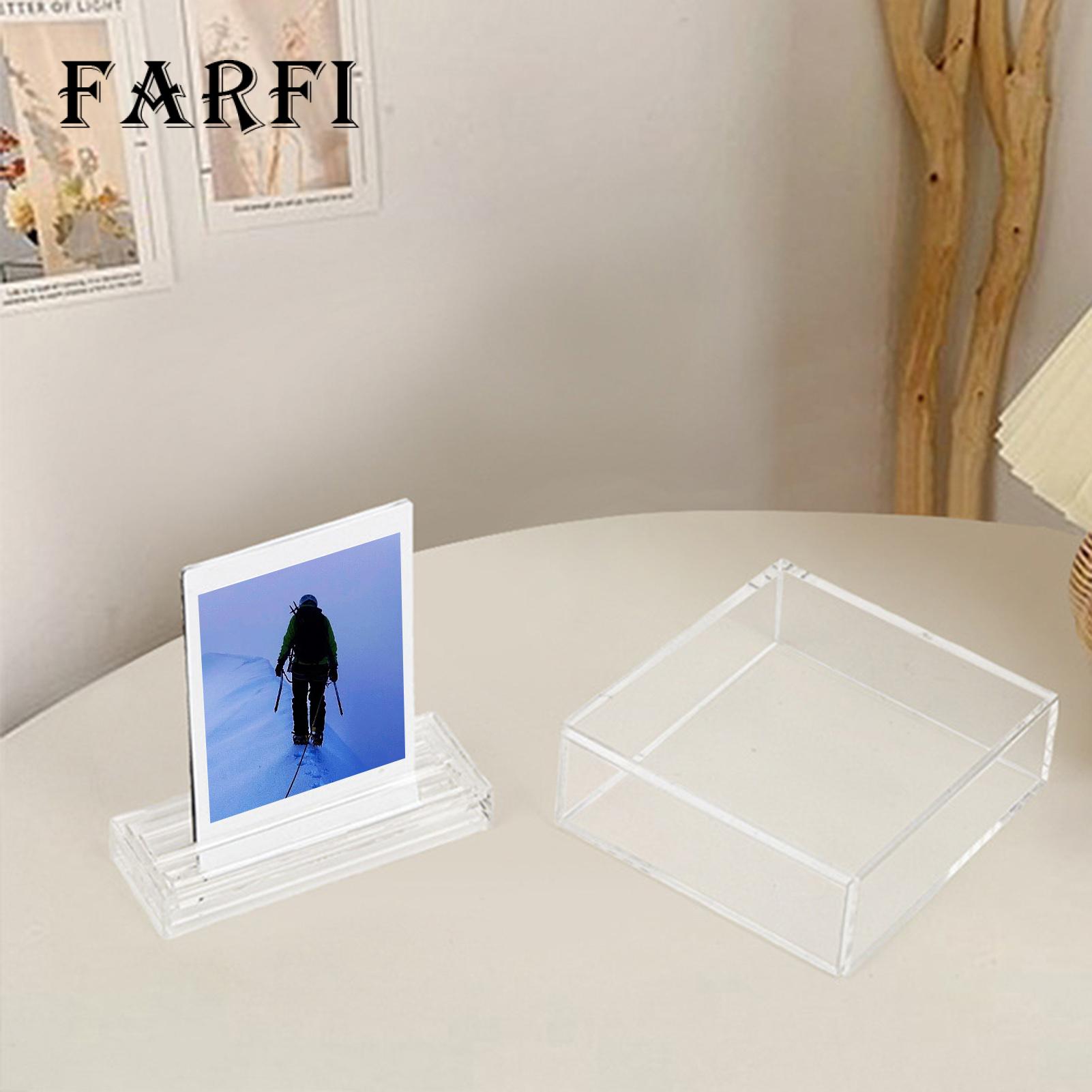 Transparent Photo Frame Premium Dustproof Double-sided Clear Photo Frame for 3-inch Instant Camera Pictures Heavy Duty Desktop Display Frame with Visible Groove Base Ideal for Southeast Asian Buyers. 