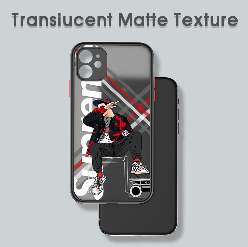 UCUC for iPhone 7 Plus 8 Plus Back Cover Personality Supreme Boys Frosted Transparent Hard Phone Case Thin Shockproof Full Cover Camera Protect Case. 