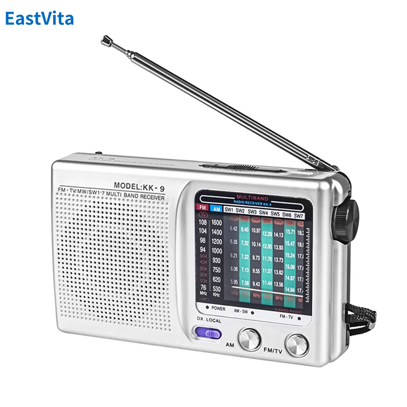 KK9 SW AM FM Weather Radio Portable Pocket Radio Bluetooth Rechargeable Mini Radio Receiver For Emergency Hurricane Walking