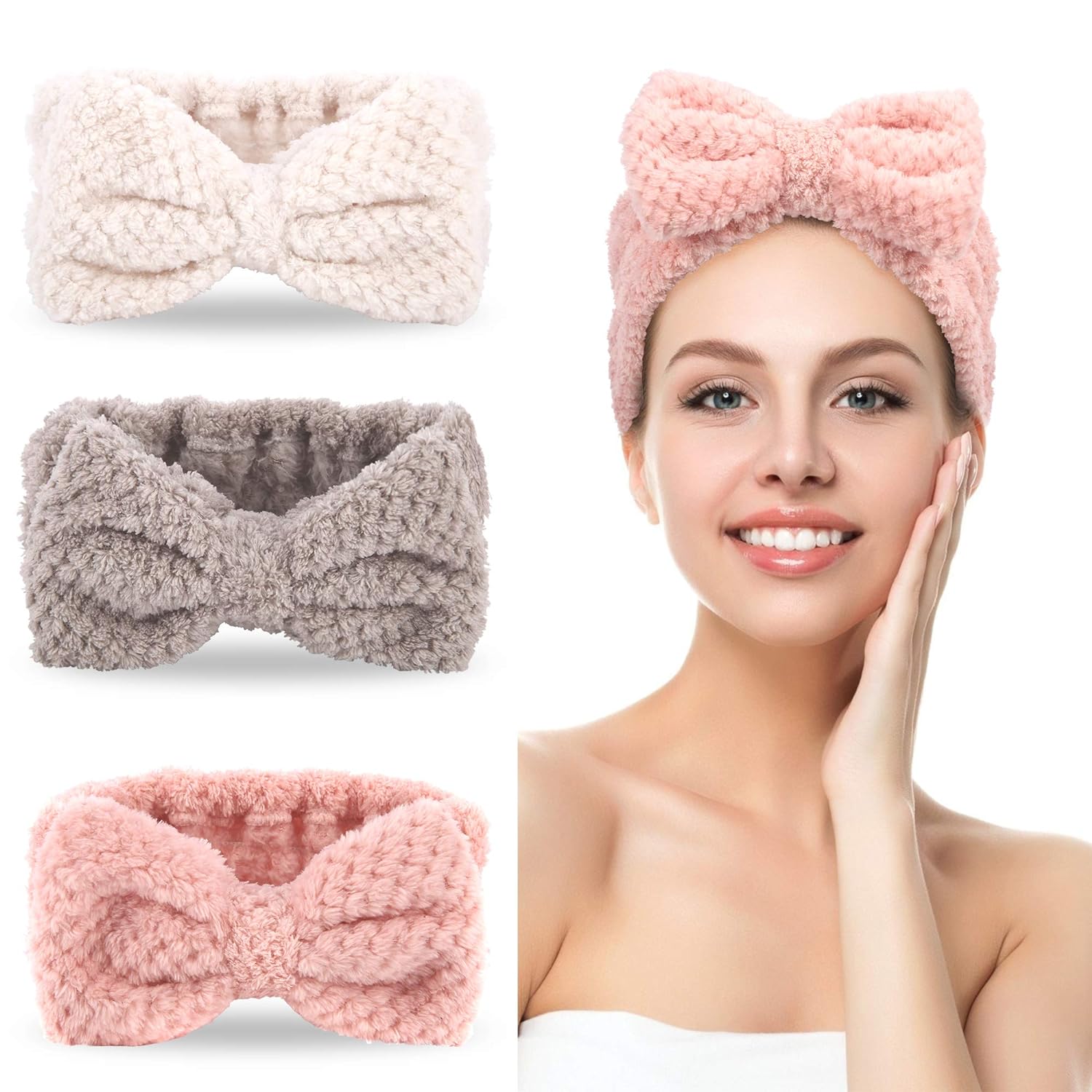 Spa Headbands Microfiber Bowtie Headbands Skincare Headbands Facial Headband