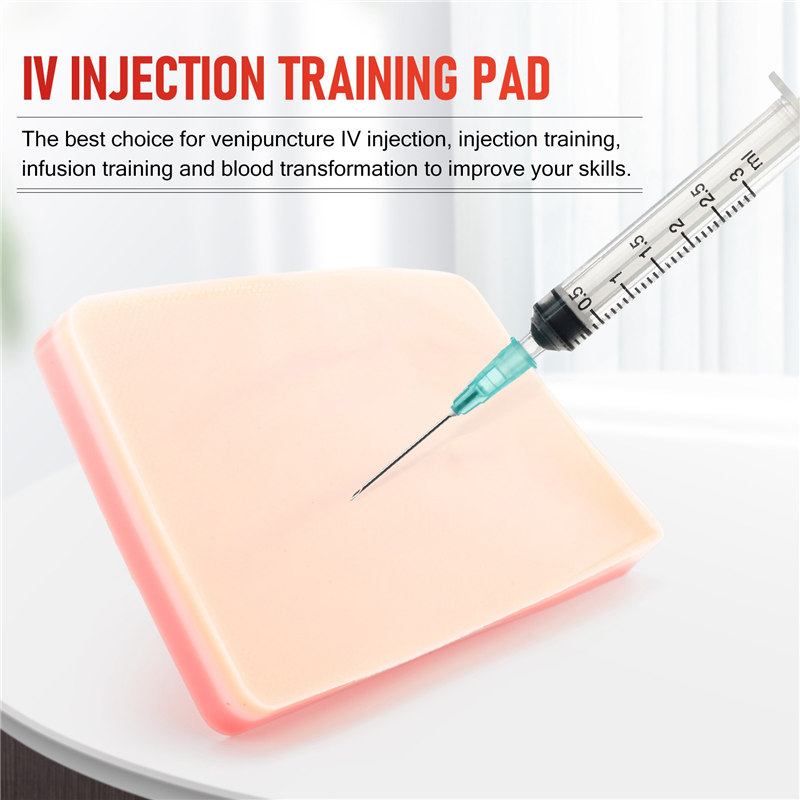 ZOROOM Iv Injection Training Pad Model, Silicone Human Skin Suture Training Model, Injection Practice Pad, 4 Veins Imbedded. 