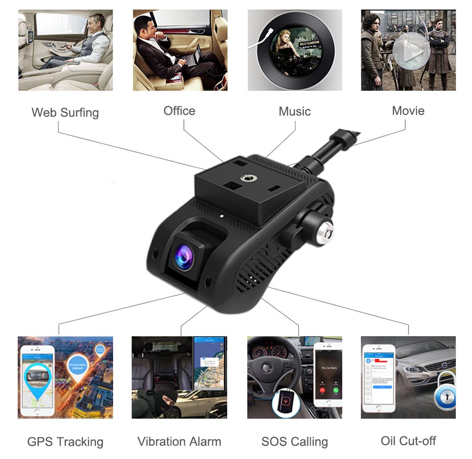 jimi JC400P 4G Live Monitoring Car Dashboard Car Camera With Live Stream1080P Dual Cameras Global Positioning System Wifi Hotspot Multiple Alarms DVR Dash Cam Free APP Web. 