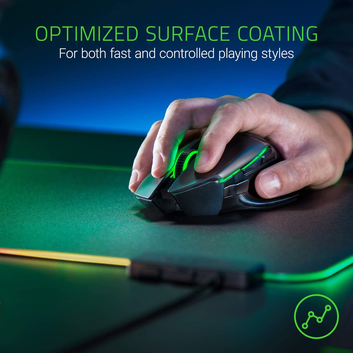 Razer Firefly V2 - RGB Gaming Mouse Pad - Customizable Chroma Lighting - Built-in Cable Management - Balanced Control & Speed - Non-Slip Rubber Base. 