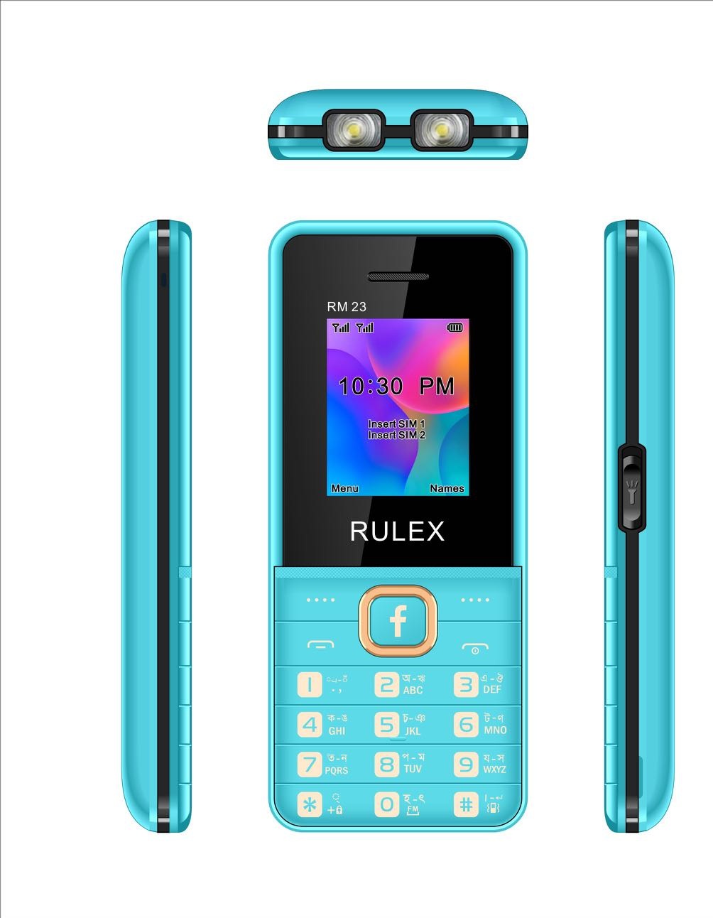 Dual sim Bytwo rulex RM23 1200mah bettery 1.77 ineches display with one years warranty color sky blue