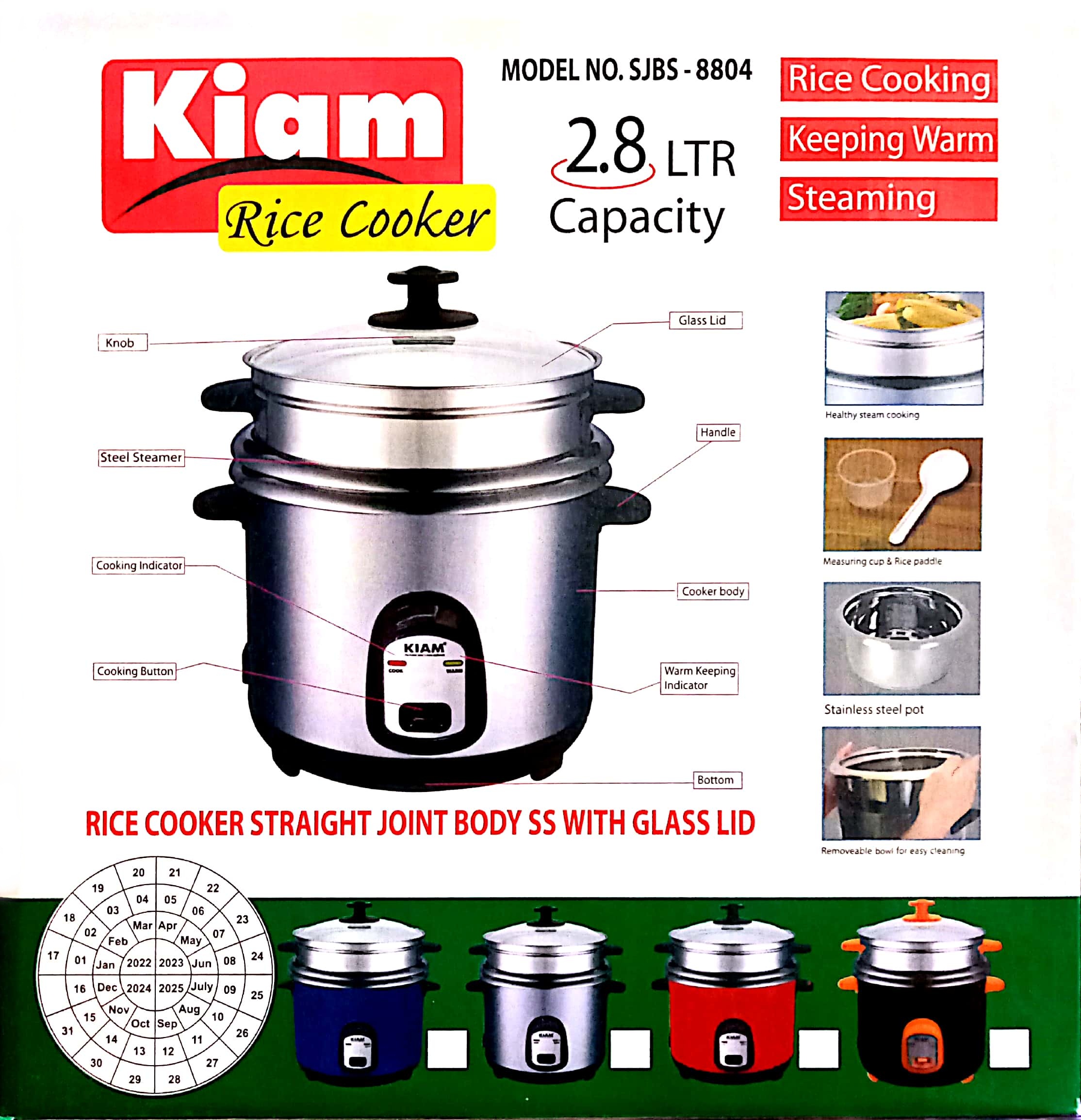2.8L Kiam Rice Cooker-8804. 