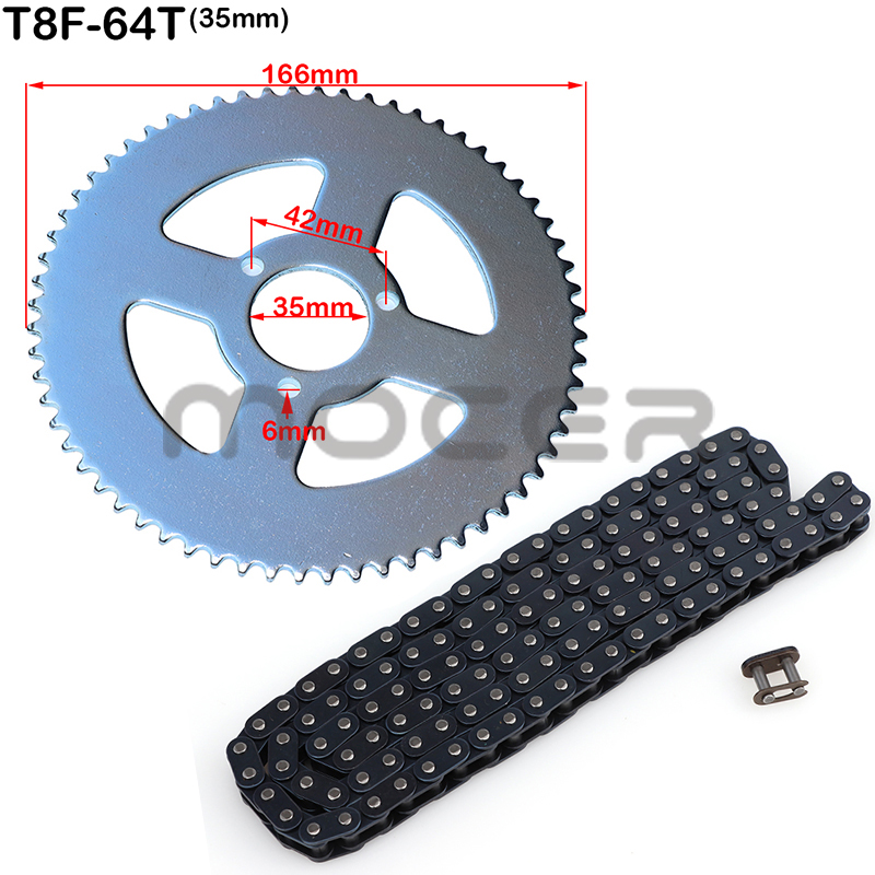 47cc 49cc T8F Chain 136 Links and 38T 44T 54T 58T 64T 74T Teeth Sprocket Kits For Mini Moto Atv Quad 2 Stroke Engine Parts. 