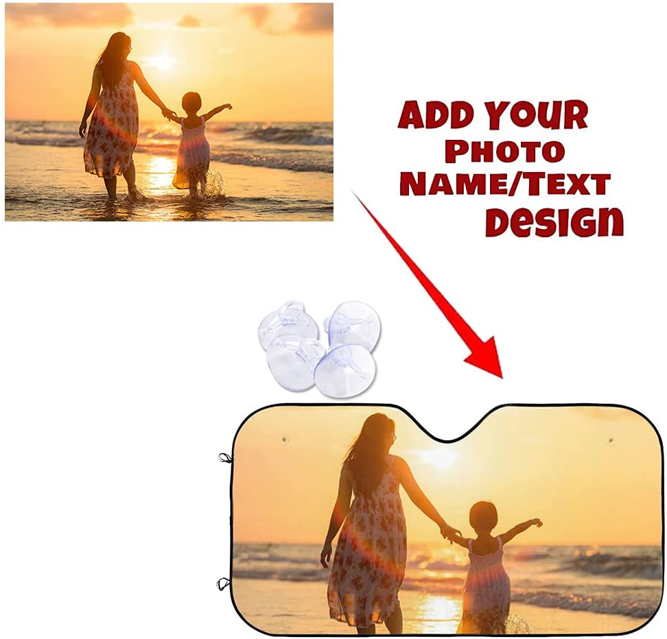 Car sunshade Custom Car Windshield Sun Shade Personalized Your Own Front Car Sunshade Blocks UV Rays SunSTYLE FOR CAR-green. 