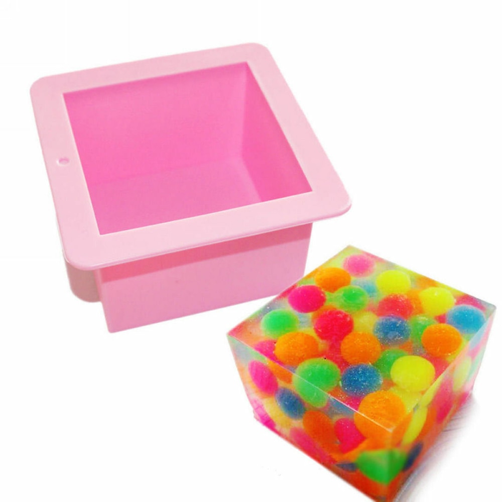 【happy one】Cube Square Soap Candle Cake Jello Lotion Bar Silicone Mold. 
