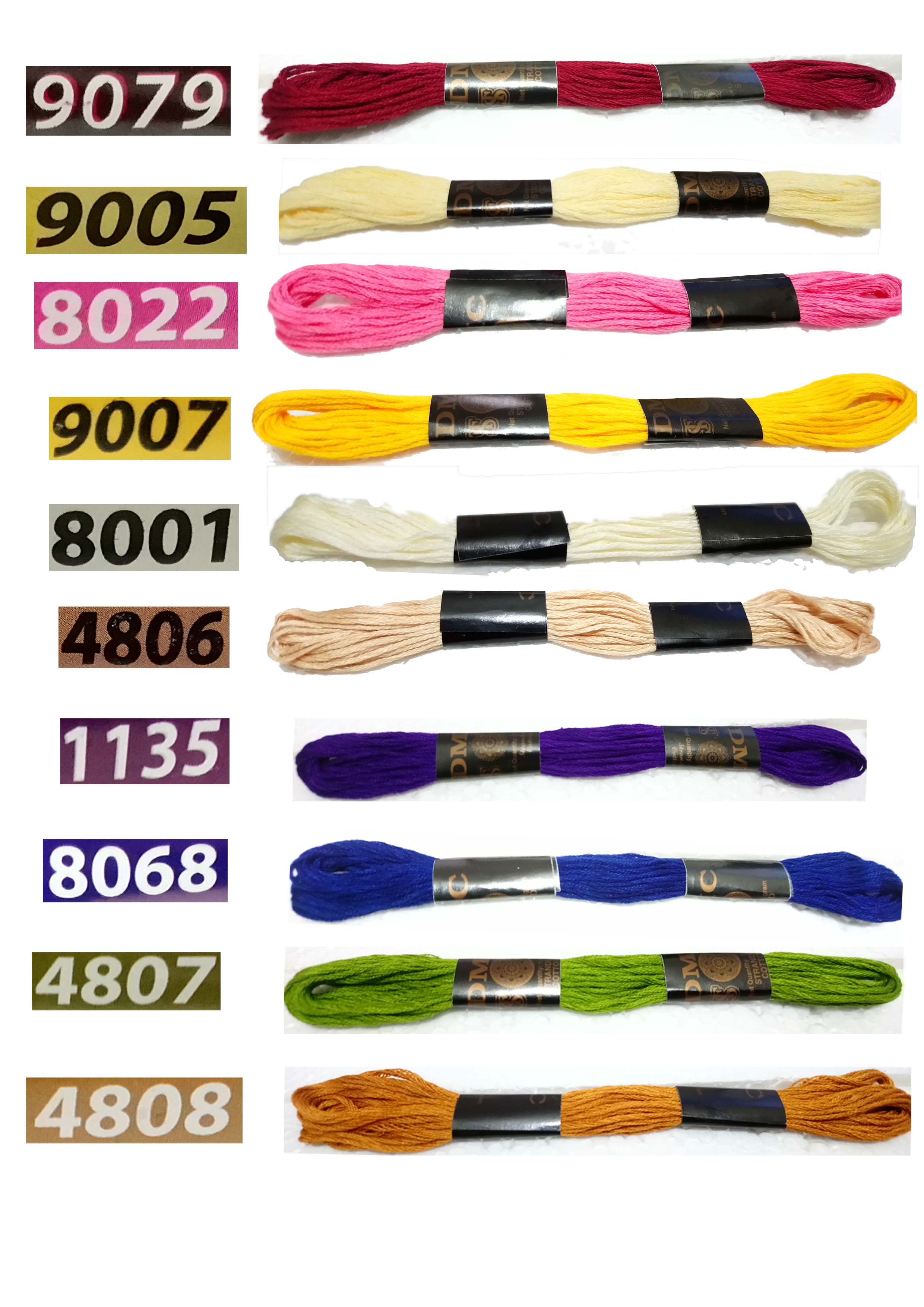 16 Pieces/Skeins Embroidery Floss Cross Stitch Thread / DMC Thread For Embroidery 6 line thread Cotton Embroidery Thread. 