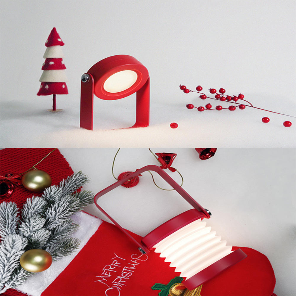 Reading Portable Lantern Lamp Creative Wooden Handle Telescopic Folding Led TouchLamp Charging Night Light. 