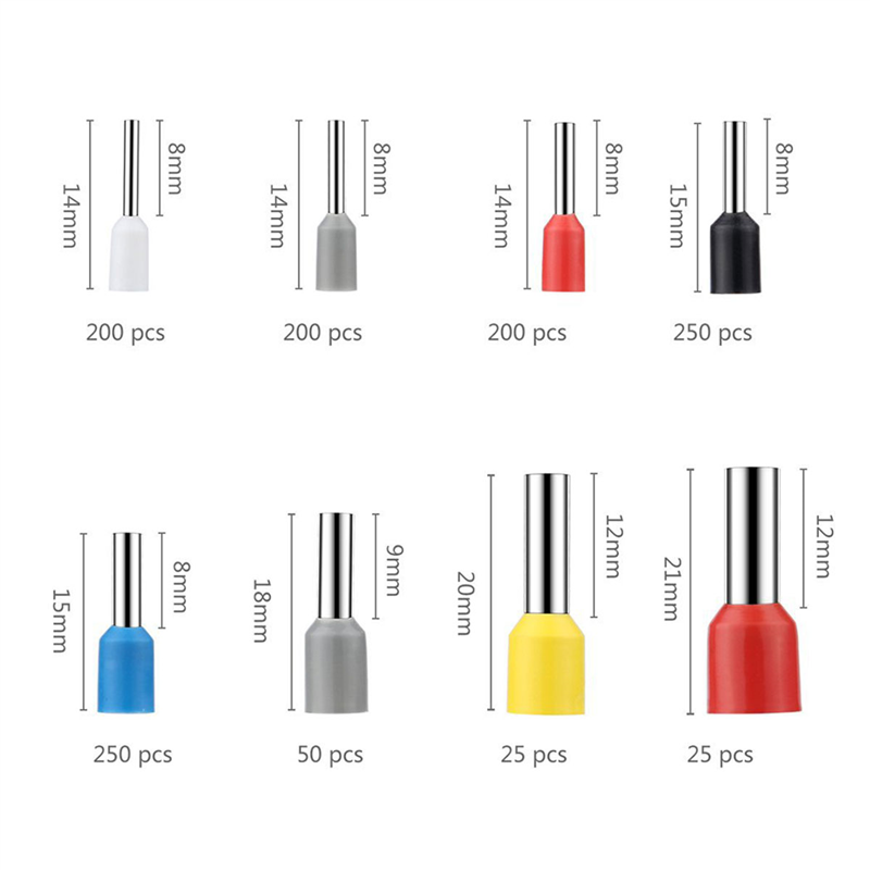 Wire Ferrules Connector Terminals Kit Wire Connector Kit 1200PCS Assortment Ferrule Wire Connector Kit Insulated Cord Pin End. 