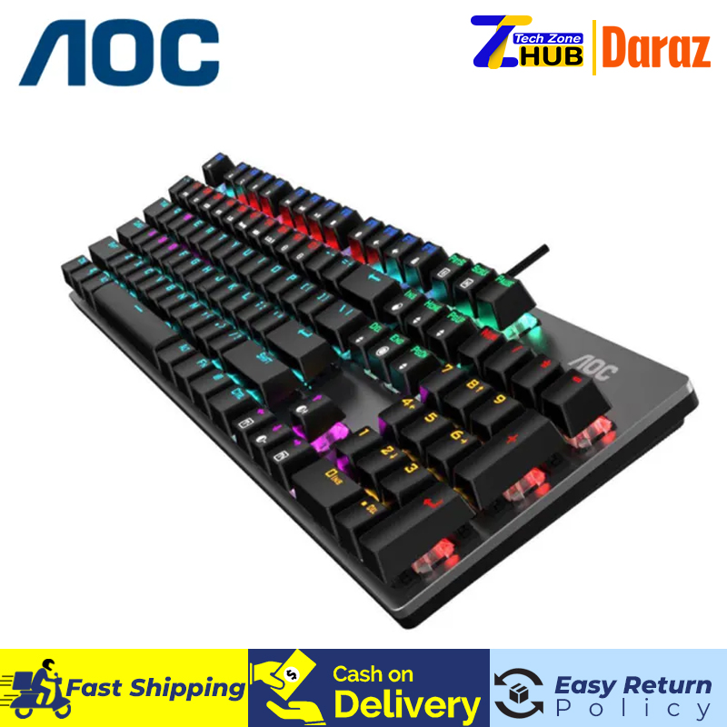 AOC Gaming Keyboard | Mechanical Switch | 104 key Blue Switch (GK410)