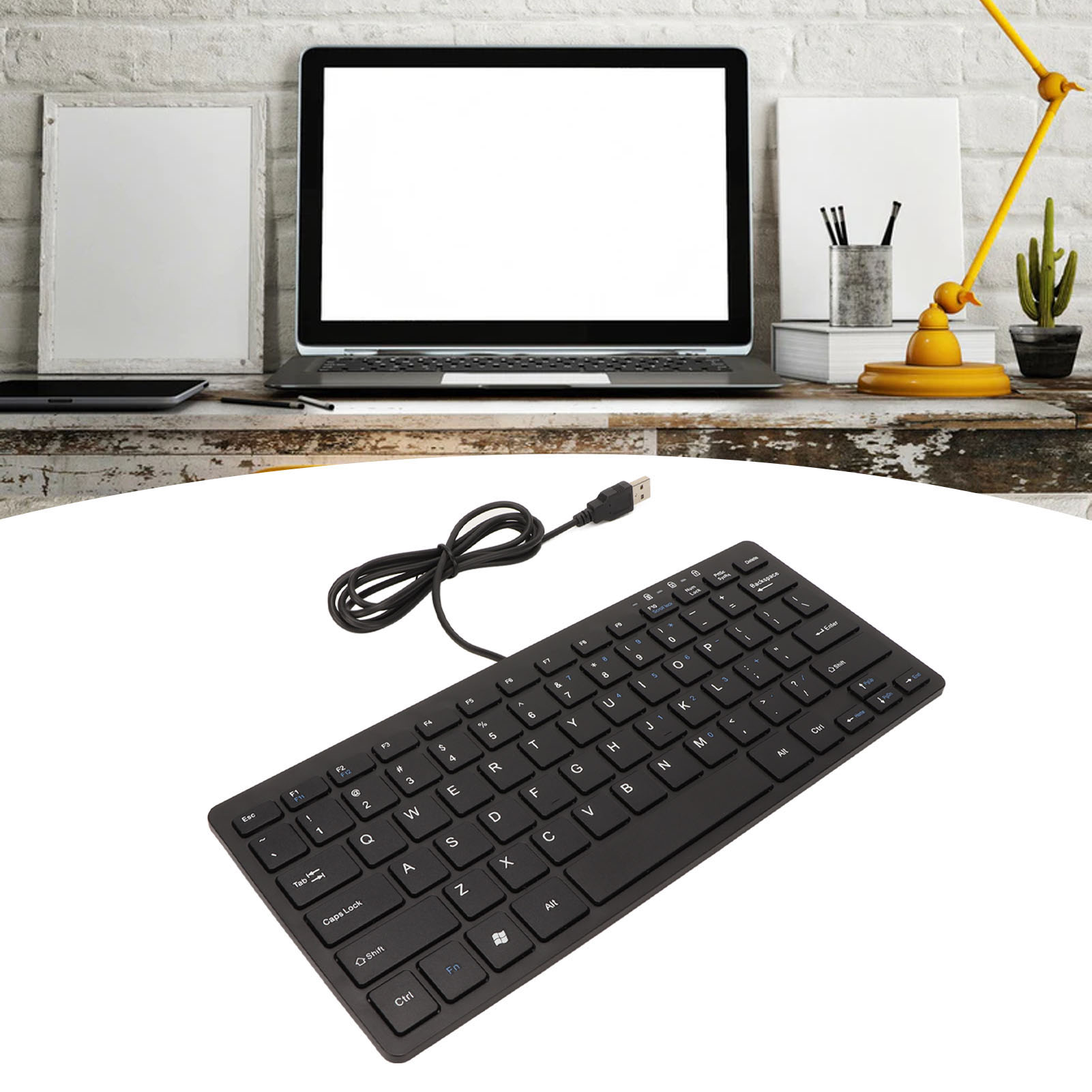 USB Keyboard, USB Wired Keyboard 78 Keys for Laptops. 