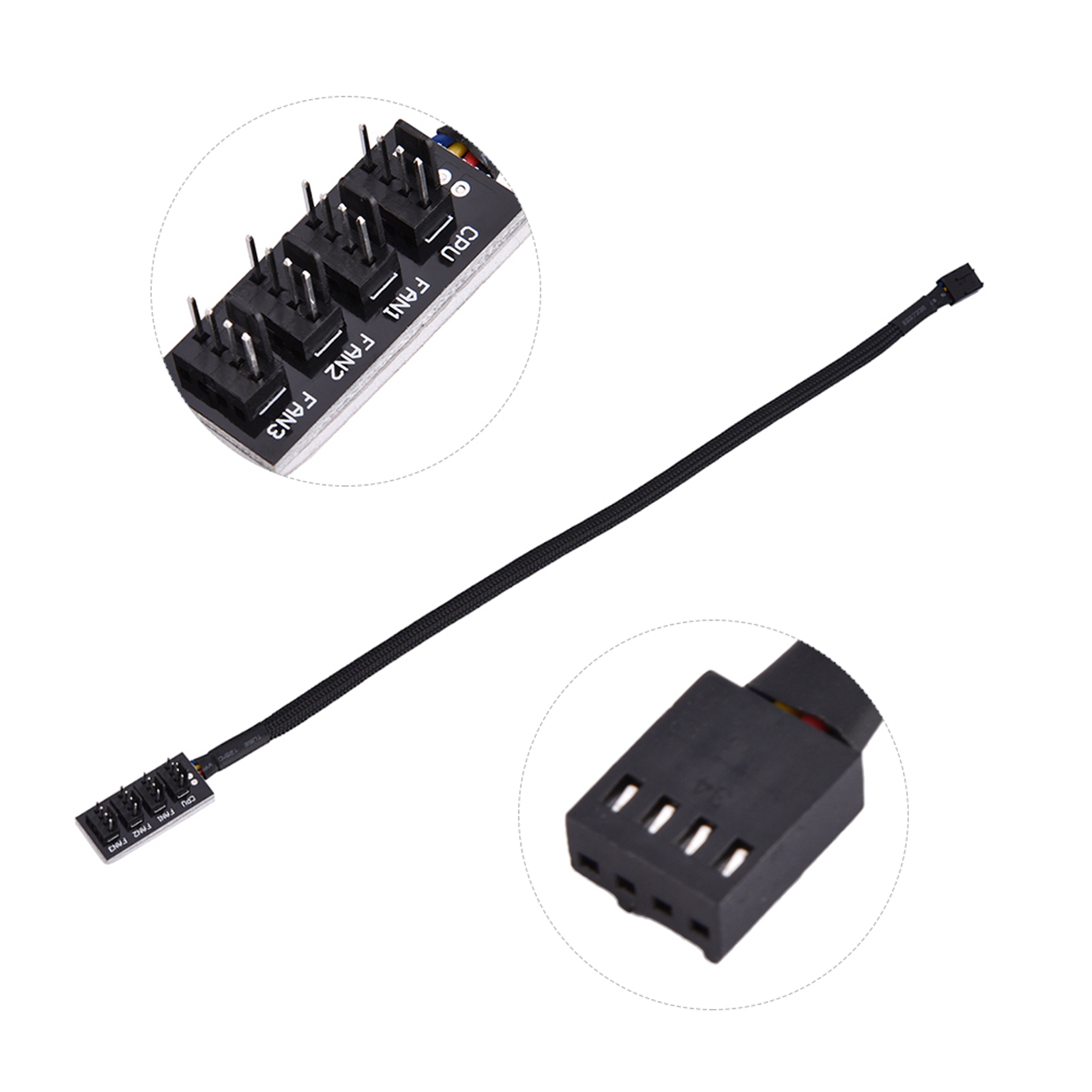 4-pin PWM splitter hub computer CPU/fan power multiple connector cable adapter support 3-pin/4-pin fans. 