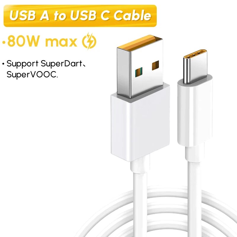 Realme Cable Original 80W 65W 33W Usb Type C Super Dart Vooc Charger Wire Realme Gt NEO 3T 3 2 Pro C55 C53 C51 8 10 11 pro plus. 