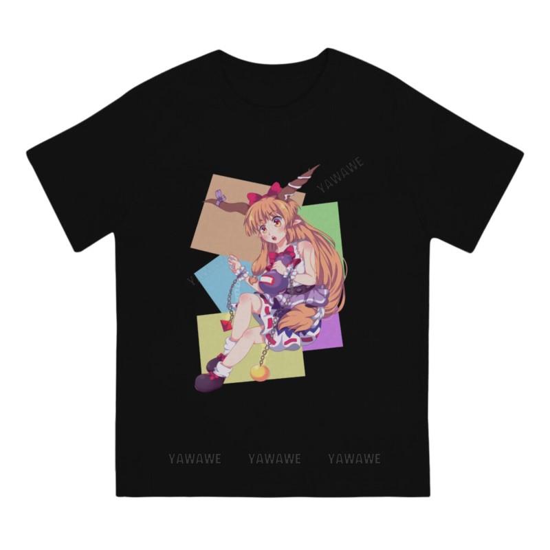 Touhou Project Game Newest TShirt for Men Suika Round Collar Pure Cotton T Shirt Distinctive Gift Clothes Streetwear