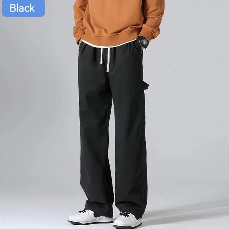 Army Green American Logging Cargo Pants Men's Spring and Autumn Loose American Vintage Straight Casual Pants Men's Trend. 