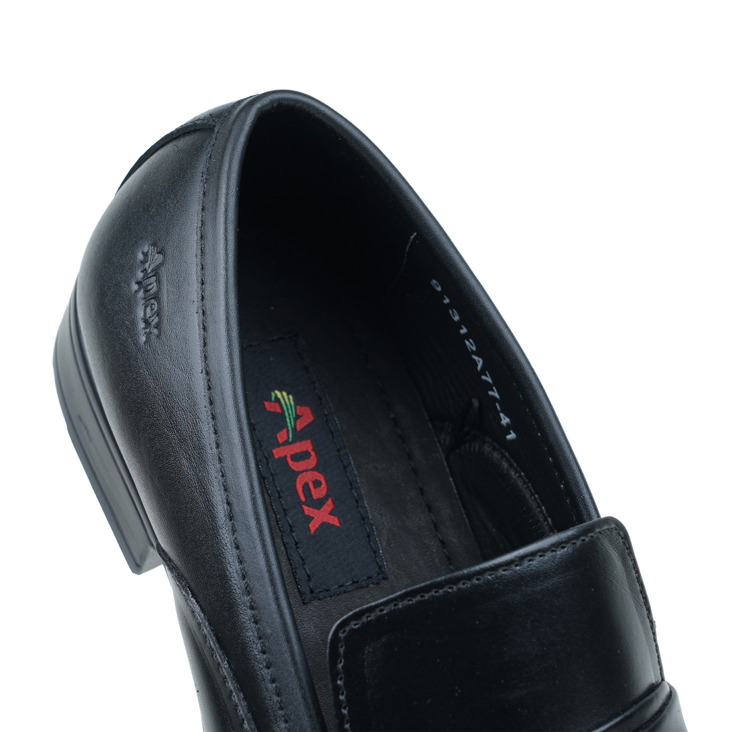 Apex Black Leather Dress Shoe For Men. 