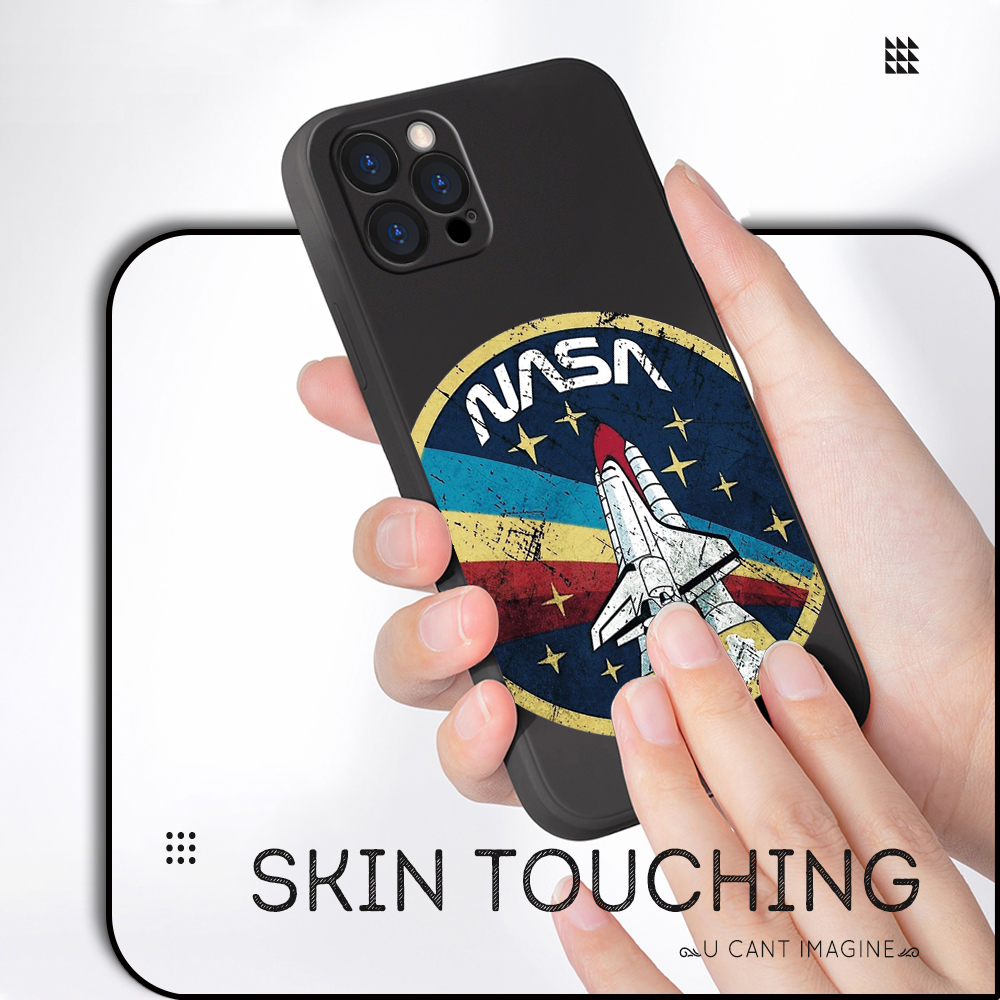 Jizetin for OnePlus 9 Pro Back Cover NASA Spacecraft Pattern Design Liquid Silicone Phone Case Soft Full Camera Protect Phone Cases. 