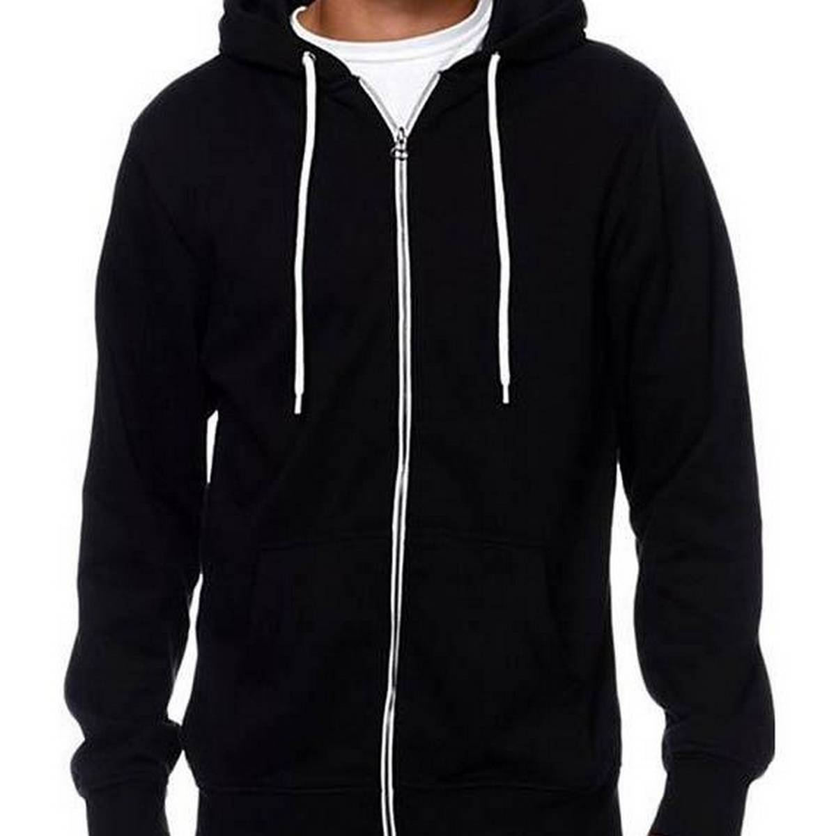 black jacket with white strings