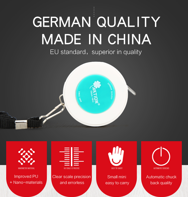 Aktion Measure Retractable Flexible Ruler Small Measuring Tape for Body Measurement and Big Sewing for Tailors 60 Inch 150 cm (Big size) - 01pcs only. 
