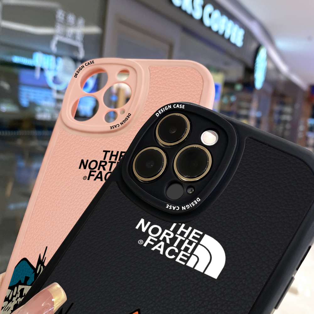 Hontinga for iPhone 12 Back Cover PU Leather Simple Scenery Print Case Soft Silicone Edge Phone Cases. 