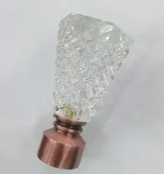 Decorative Modern Wrought Iron Crystal Glass Curtain Finials For