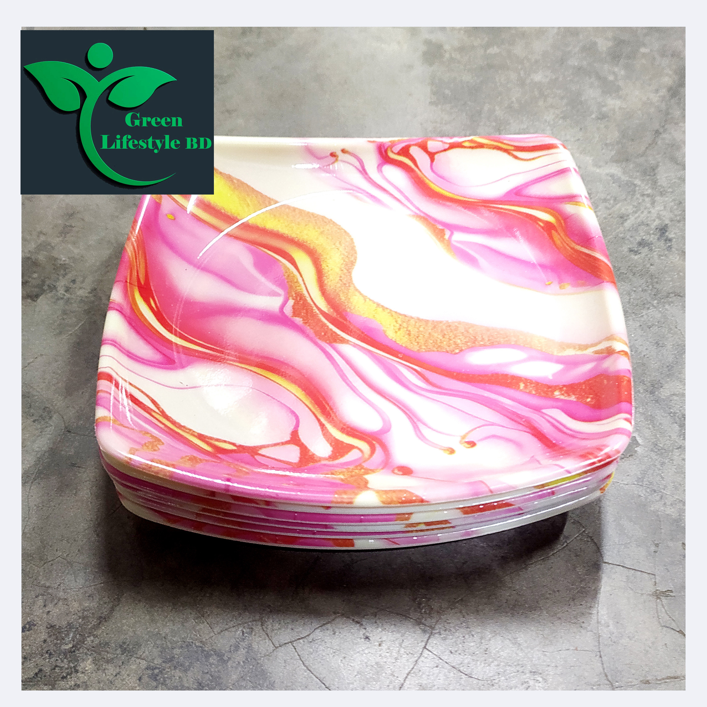 Melamine Half Plate 6 Pcs Set( Medium Size 6.5 Inch ) Multi Design Print for Snacks & Breakfast.