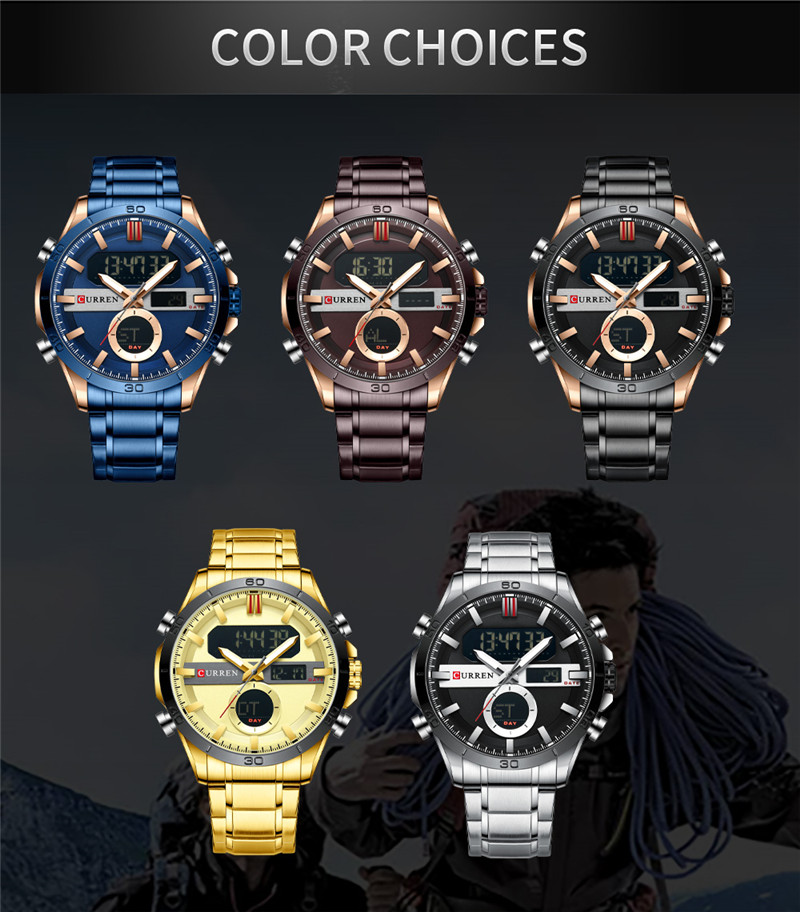 Curren 8384 Dual Time Display